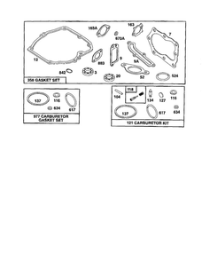 Gasket Sets Diagram and Parts List for 124800-124899 3201-3246 Briggs and Stratton Engine